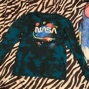 Cool Tie Dye NASA Long Sleeve Tee Shirt